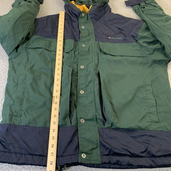 Tommy Hilfiger Jacket Mens XL Fleece Lined Hooded Snap Zip Cargo Pockets FLAWS - Picture 9 of 14